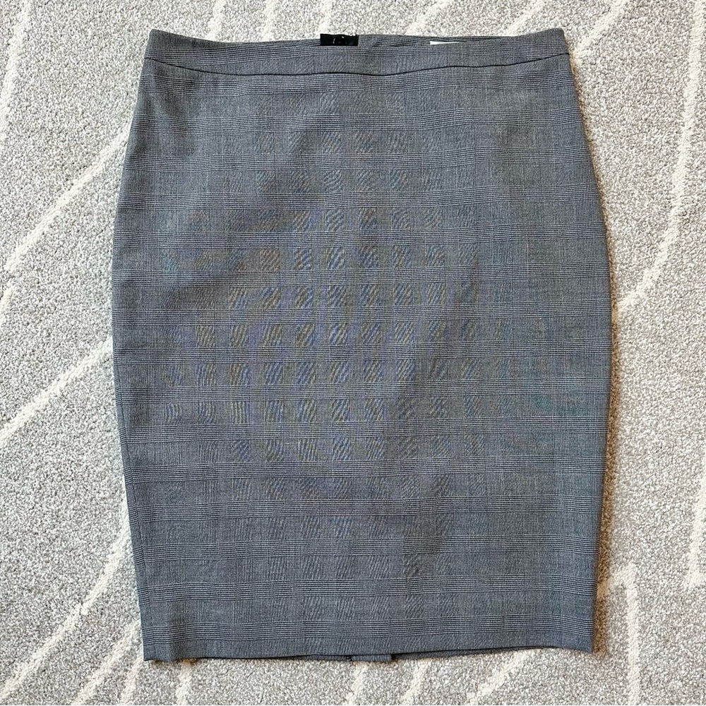 Mexx Metropolitan Black and White Microplaid Houndstooth Pencil Skirt